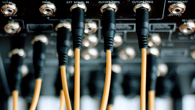 Gebündelte Netzwerkkabel in einem Verteiler